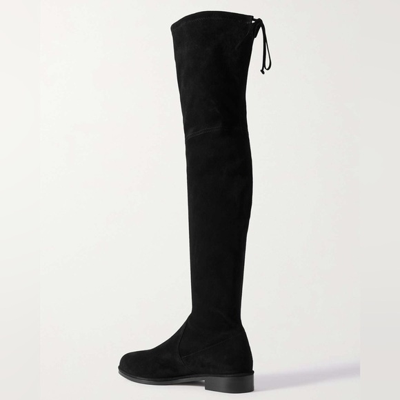 Stuart Weitzman Lowland Over the Knee Suede Boots Womens Size‎ 7.5 OTK Black - Picture 3 of 8
